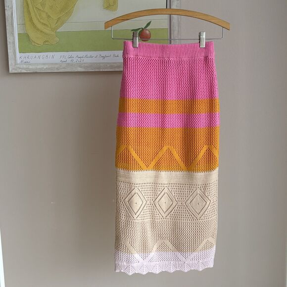 Knit Striped Midi Skirt - Picture 3 of 5